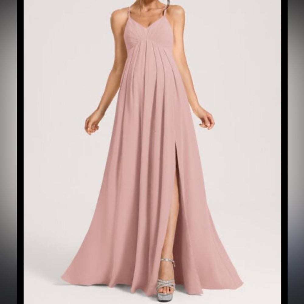 Azazie Pink Spaghetti Strap maternity gown